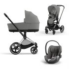 Cybex Priam Kinderwagen 3 In 1 Mirage Grey Dark Grey Style It Yourself Met Cybex Autostoel Cloud T