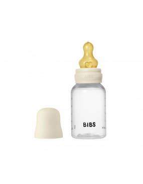 BIBS Baby Fles Rond Latex 150 ml Slow Flow Ivory