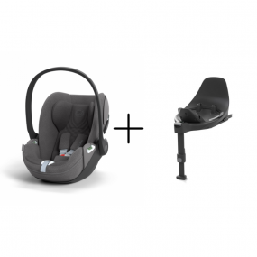 Cybex Autostoel Groep 0 Cloud T I Size Plus Mirage Grey Dark Grey + Cybex Draaibare Base T Black