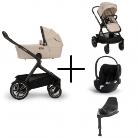 Nuna Kinderwagen 3 in 1 DEMI™ next Biscotti + Autostoel Cloud T I Size + Cybex Draaibare Base T