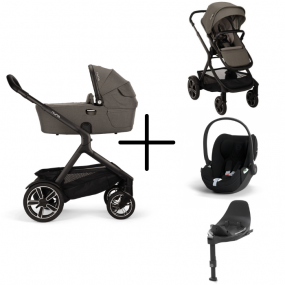 Nuna Kinderwagen 3 in 1 DEMI™ next Granite + Autostoel Cloud T I Size + Cybex Draaibare Base T