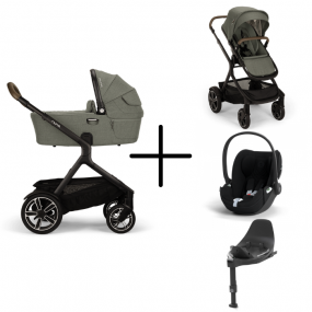 Nuna Kinderwagen 3 in 1 DEMI™ next Pine + Autostoel Cloud T I Size + Cybex Draaibare Base T