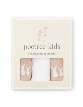 Poetree Kids Tetra Hydrofiele Doekjes Camel & White 60x60cm