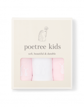 Poetree Kids Tetra Hydrofiele Doekjes Licht Roze & Wit 60x60cm