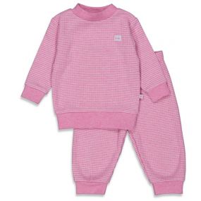 Feetje Pyjama Wafel Roze Melange Maat 98