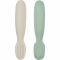 Beaba Set Van 2 Siliconen Oefenlepels Sage Green/Velvet Grey