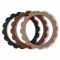 Mushie Bijtring Armbanden 3 Stuks Black/Natural/Caramel